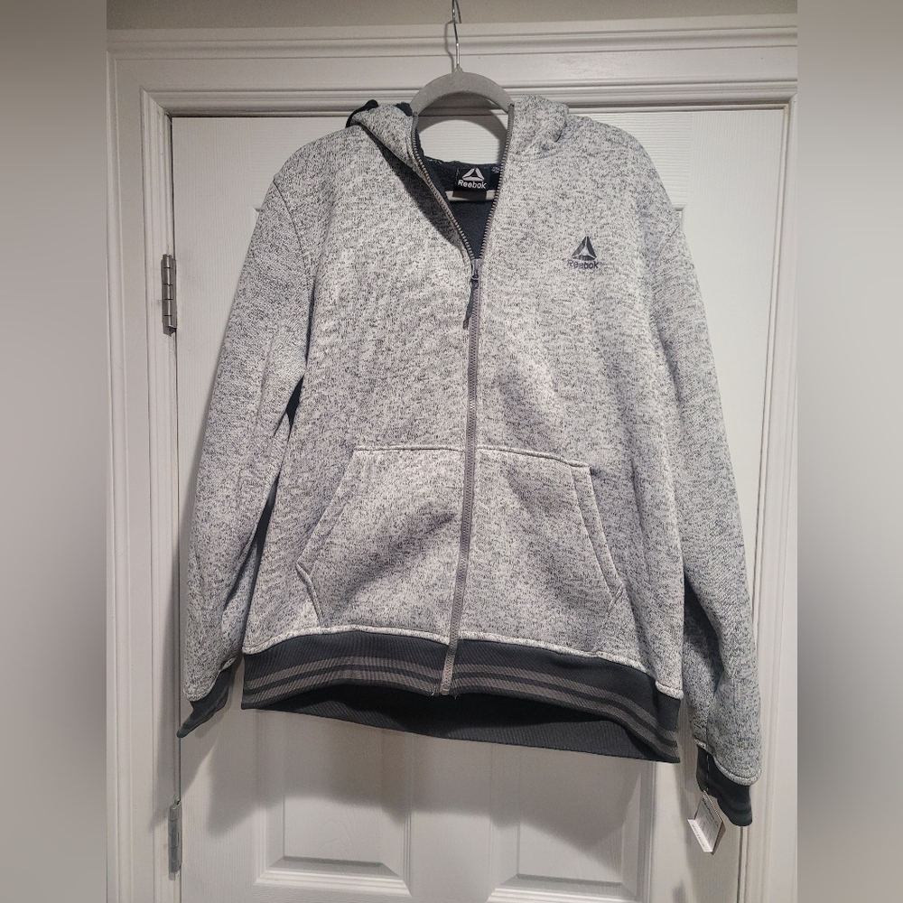 Reebok Heather Gray Full-Zip Hoodie